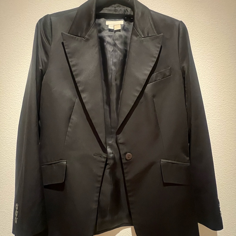 Zara Black Satin-Look Blazer